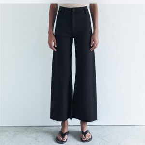 Zara Black Flare Wide-Leg Jeans
